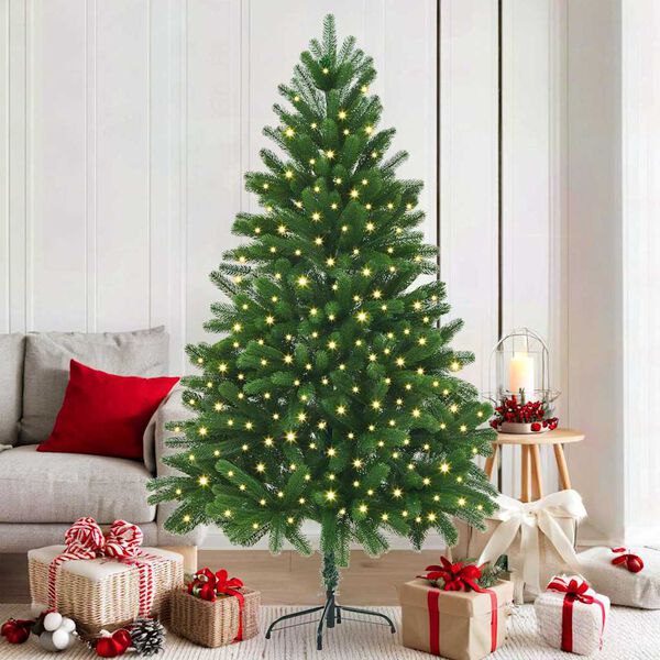 vidaXL Albero di Natale con 300 LED con supporto Verde 180 cm PE