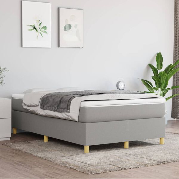 vidaXL Struttura Letto a Rete a Molle Grigio Chiaro 120x200 cm Tessuto