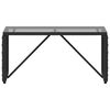vidaXL Tavolo da Esterno Nero 80 x 40 x 40 cm Rattan PE e Vetro