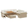 vidaXL Set Divano da Giardino con cuscino 13 pcs Beige polyrattan