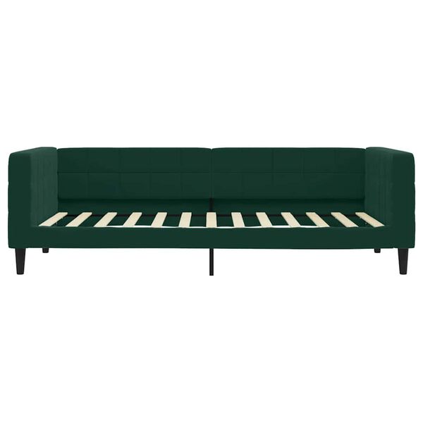 vidaXL Divano Letto con Materasso Verde Scuro 100x200 cm in Velluto