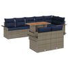 vidaXL Set Divano da Giardino 9 pz grigio e blu navy