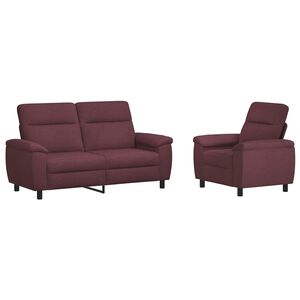 vidaXL Set di divani 2 pcs Viola Tessuto