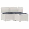 vidaXL Divano da giardino 3 posti con cuscini in look rattan PP Bianco