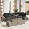 vidaXL Set Divano da Giardino 9 pcs Grigio Poly Rattan