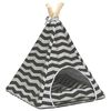 vidaXL Tenda per animali con cuscino Bianco e Grigio 40 x 40 x 50 cm