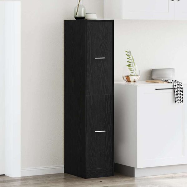 vidaXL Mobiletto da Farmacia Rovere Nero 30x41x144,5 cm Legno Agglomerato