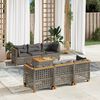 vidaXL Set Divani da Giardino 7 pz con Cuscini Grigio in Polyrattan