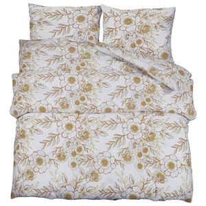 vidaXL Set Copripiumino Bianco e Marrone 200x220 cm in Cotone