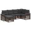 vidaXL Set Divano da Giardino 6 pz Grigio e Grigio Scuro polyrattan