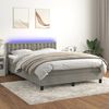 vidaXL Letto a Molle con Materasso e LED Grigio Chiaro 140x190 cm Velluto