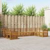 vidaXL Set divani 10 pcs Naturale Legno di Acacia Massello