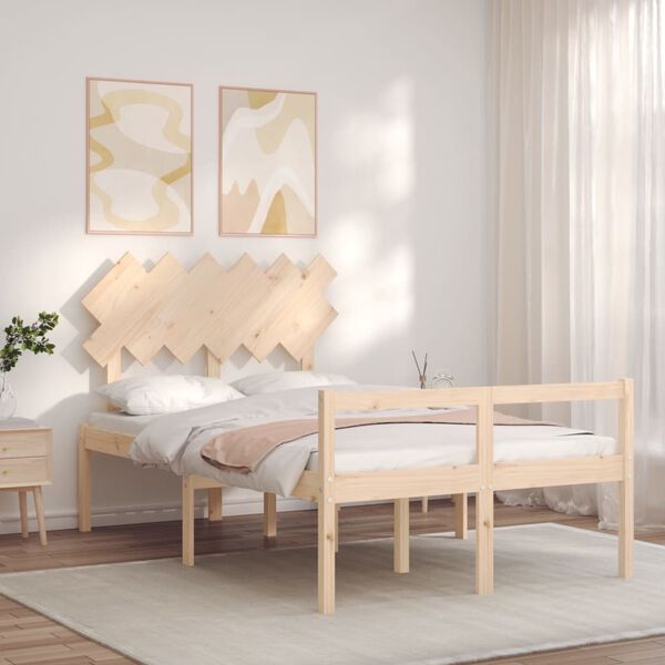 vidaXL Letto per Anziani con Testiera Double in Legno Massello
