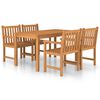 vidaXL Set da pranzo da giardino 5 pz 140x80 cm in legno massello di teak