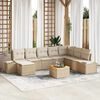 vidaXL Set Divano da Giardino con cuscino 9 pcs Beige polyrattan