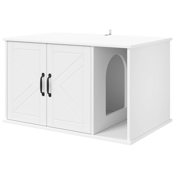 vidaXL Casa per Gatti Bianco 85 x 55 x 50 cm Legno multistrato