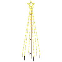 vidaXL Albero di Natale con Puntale Bianco Caldo 108 LED 180 cm