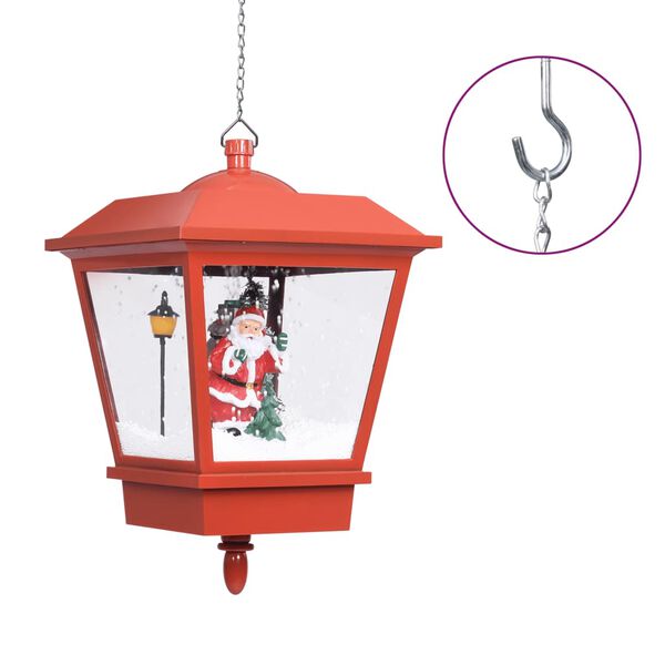 vidaXL Lampada Natalizia Sospesa LED e Babbo Natale Rossa 27x27x45 cm