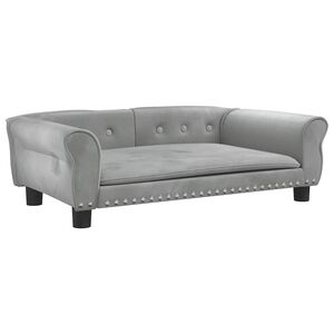 vidaXL Lettino per Cani Grigio Chiaro 95x55x30 cm in Velluto