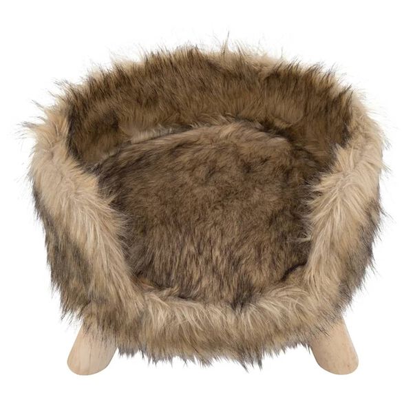 DISTRICT70 Cuccia per Gatti in Tessuto Felpato NORDIC Mocca