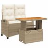vidaXL Set da Pranzo da Giardino 2 pz con Cuscini Beige in Polyrattan