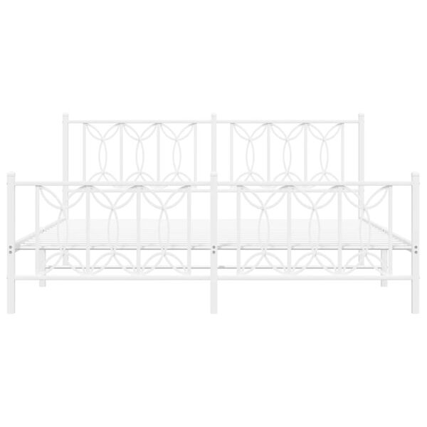 vidaXL Giroletto con Testiera e Pediera Metallo Bianco 183x213 cm