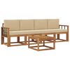 vidaXL Set di divani da esterno con cuscino 5 pcs Naturale e Beige