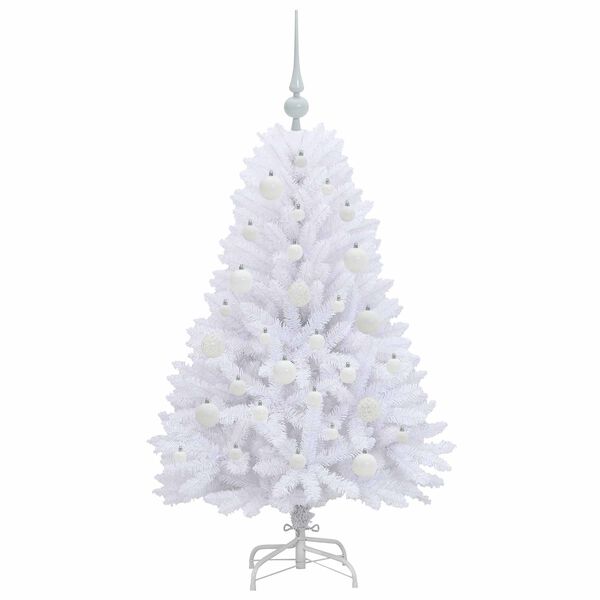vidaXL Albero di Natale Artificiale con Rami Pieghevoli Bianco 120 cm