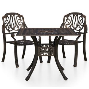 vidaXL Set da Bistrot 3 pz in Alluminio Pressofuso Bronzo