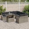 vidaXL Set Divano da Giardino 9 pcs Grigio Poly Rattan