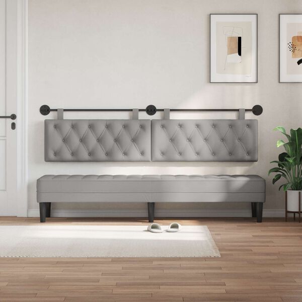 vidaXL Testata appesa Grigio Nuvola 210 x 55 x 7 cm Tessuto
