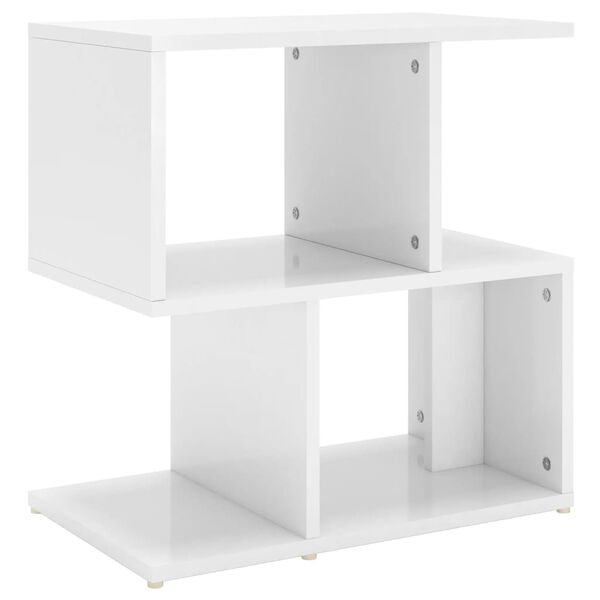 vidaXL Comodino Bianco Lucido 50x30x51,5 cm in Legno Multistrato