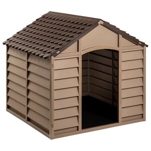 vidaXL Casetta per Cani Marrone 86x84x82 cm in Polipropilene