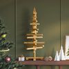 vidaXL Albero di Natale in legno Marrone 90 cm Legno di pino massello