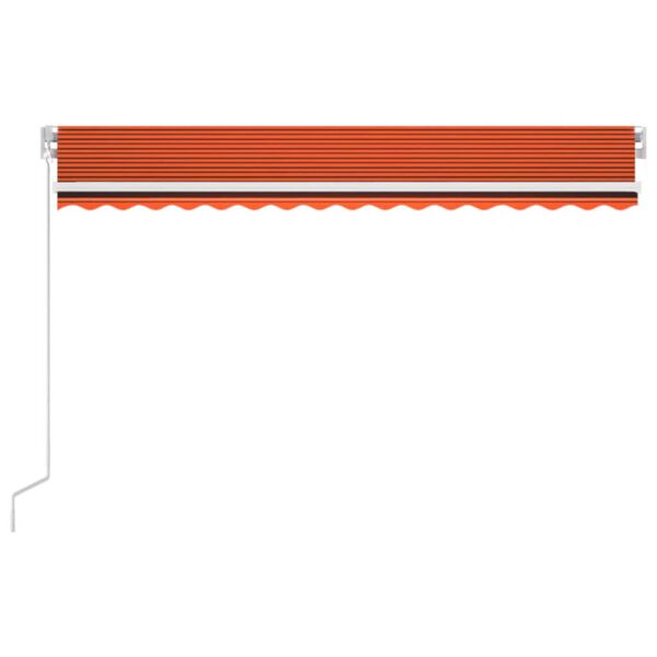 vidaXL Tenda da Sole Retrattile Manuale LED 400x300 cm Arancio Marrone
