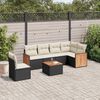 vidaXL Set Divani da Giardino con Cuscini 7pz Nero Polyrattan