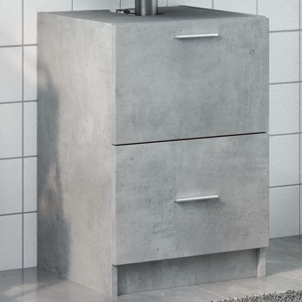 vidaXL Mobile Lavabo Grigio Cemento 80x33x60 cm in Legno Multistrato