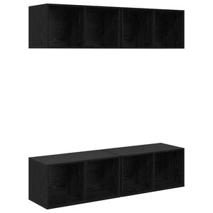 vidaXL Set mobile TV 4 pcs Rovere Nero 37 x 37 x 72 cm