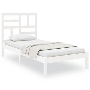 vidaXL Giroletto Bianco in Legno Massello 75x190 cm Small Single