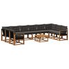 vidaXL Set di divani da esterno con cuscino 11 pcs Naturale e Nero