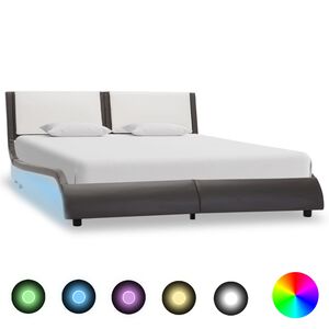 vidaXL Struttura letto con LED senza materasso grigio e bianco 120x190 cm