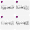 vidaXL Set di divani da esterno 10 pcs Grigio Naturale e Chiaro
