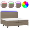 vidaXL Letto a Molle Materasso e LED tortora 200x200cm in Tessuto