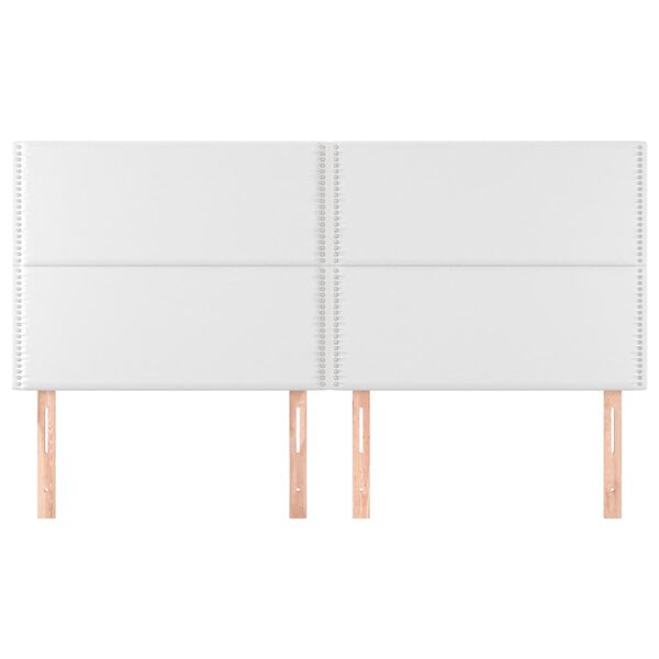 vidaXL Testiera Bianca 160x5x118/128 cm in Similpelle