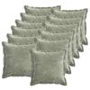 vidaXL Federa 12 pz HOUTEN Verde 40 x 40 cm Tessuto Chenille