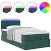 vidaXL Pouf Letto con Materasso e LED Verde Scuro 90x200cm in Velluto