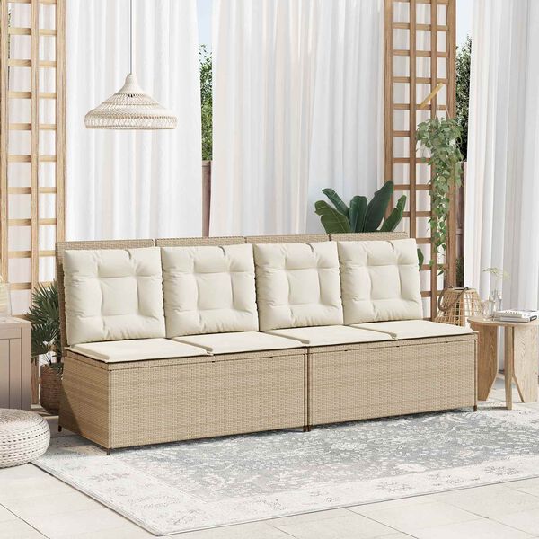 vidaXL Panchina da giardino Beige polyrattan