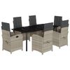 vidaXL Set da Pranzo da Giardino 7 pz Cuscini Polyrattan Grigio Chiaro