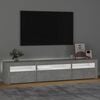 vidaXL Mobile Porta TV con Luci LED Grigio Cemento 195x35x40 cm