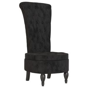 vidaXL Sedia con Schienale Alto Design con Bottoni in Velluto Nero